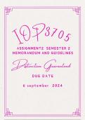 IOP3705 Assignment 2 Semester 2 2024 Memorandum Due 6 September 2024