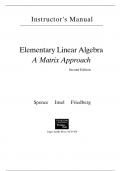 TEST BANK FOR Elementary Linear Algebra 2nd Edition By Lawrence Spence, Arnold J Insel and Stephen H Friedberg