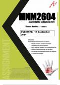 MNM2604 assignment 2 semester 2 2024 (Full referenced solutions)