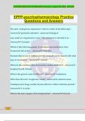 EPPP-psychopharmacology Practice Questions and Answers