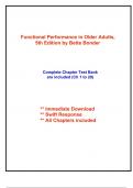 Test Bank for Functional Performance in Older Adults, 5th Edition Bonder (All Chapters included)