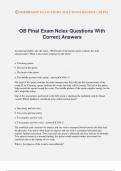 OB Final Exam Nclex Questions With Correct Answers