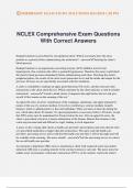 NCLEX Comprehensive Exam Questions With Correct Answers