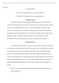 MSN FP6105   Assessment3 1.docx    MSN-FP6105  Teaching Strategies  School of Nursing and Health Sciences, Capella University MSN-FP6105: Teaching and Active Learning Strategies   Teaching Strategies  This paper will discuss teaching strategies related to