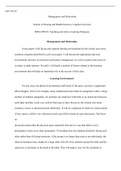 MSN FP6105   Assessment2 1.docx  MSN-FP6105  Management and Motivation  School of Nursing and Health Sciences, Capella University MSN-FP6105: Teaching and Active Learning Strategies   Management and Motivation  In this paper I will discuss the optimal lea