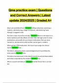 Qma practice exam | Questions and Correct Answers | Latest update 2024/2025 | Graded A+