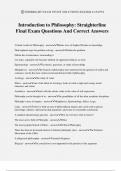 Introduction to Philosophy: Straighterline Final Exam Questions And Correct Answers