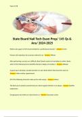 State Board Nail Tech Exam Prep/ 145 Qs & Ans/ 2024-2025  