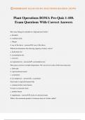 Plant Operations BOMA Pre-Quiz 1-100. Exam Questions With Correct Answers