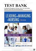 Test Bank for Leading and Managing in Nursing, 8th Edition (Yoder-Wise, 2023) Chapter 1-25 | All Chapters