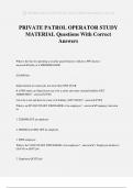 PRIVATE PATROL OPERATOR STUDY MATERIAL Questions With Correct Answers