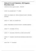 Edexcel A Level Chemistry: All Organics Reactions exam 