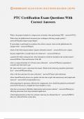 PTC Certification Exam Questions With Correct Answers