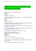 COSC 1301 Exam Questions and All Correct Answers 