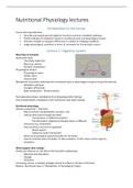 Nutritional Physiology Summary all lectures