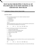 TEST BANK FOR RUPPEL’S MANUAL OF  PULMONARY FUNCTION TESTING 11 TH EDITION BY MOTTRAM