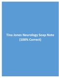 Tina Jones Neurology Soap Note 100% Correct