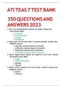 ATI TEAS 7 TEST BANK 350 QUESTIONS AND ANSWERS 2024