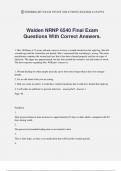 Walden NRNP 6540 Final Exam Questions With Correct Answers.