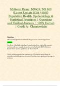 Midterm Exam: NR503 / NR 503 (Latest Update 2024 / 2025) Population Health, Epidemiology & Statistical Principles | Questions and Verified Answers | 100% Correct | Grade A - Chamberlain