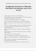 Straighterline Introduction to Philosophy Final Study Exam Questions And Correct Answers