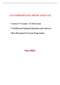 Comprehensive Predictor ATI Proctored Exam (13 Latest Versions) & ATI Proctored Exam: Community Health, Fundamentals, Leadership, Management, Maternal Newborn, Maternity, Med-Surg, Mental Health, Nursing Care of Children, Pediatric, Pharmacology 