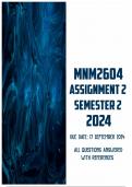 MNM2604 Assignment 2 Semester 2 2024 | Due 17 September 2024