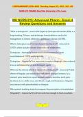 MU NURS 615: Advanced Pharm - Exam 4 Review Questions and Answers