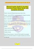 Massachusetts Health & Accident Insurance Exam Study Guide with Complete Solutions