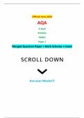 Official June 2024 AQA A-level PHYSICS 7408/1 Paper 1 Merged Question Paper + Mark Scheme + Insert