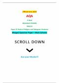 Official June 2024 AQA A-level RELIGIOUS STUDIES 7062/2C Paper 2C Study of Religion and Dialogues: Hinduism Merged Question Paper + Mark Scheme