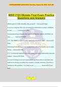 MSIS 2103 Okstate Final Exam Practice Questions and Answers