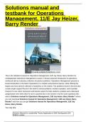 Solutions manual and testbank for Operations Management, 11/E Jay Heizer, Barry Render  