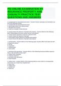 PSI ONLINE EXAMINATION NY INSURANCE PROPERTY AND CASUALTY PRACTICE TEST QUESTIONS AND ANSWERS