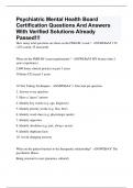 Psychiatric Mental Health Board Certification Questions And Answers With Verified Solutions Already Passed!!!