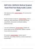 NUR 1211 | NUR1211 Medical Surgical Exam Final Test Study Guide | Latest 2024