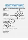 NURS 3366 PATHOPHYSIOLOGY FINAL  EXAM MULTIPLE CHOICE WITH  VERIFIED SOLUTIONS A+ GRADED