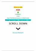 Official June 2024 AQA AS ECONOMICS 7135/2 Paper 2 The National Economy in a Global Context Merged Question Paper + Mark Scheme + Insert