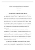 WK8ASSIGN.docx    SOCW 6070                                        Supervision, Leadership, and Administration in Social Work Organization  Walden University                                   SOCW 6070  Leadership Attributes and Approaches to Quality Supe