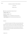 Wk6.extension.docx  Week 6  Interpretation and Application of Public Health Data  Week 6 Project Walden University   RQ:  Is there an association between Gender and Cancer?  Dependent Variable: Cancer  Independent Variable(s): Gender  Null Hypothesis: The