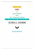 Official June 2024 AQA AS ENGLISH LANGUAGE 7701/1 Paper 1 Language and the individual Merged Question Paper + Mark Scheme + Insert