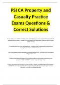 PSI CA Property and Casualty Practice Exams Questions & Correct Solutions