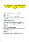   NBC-HIS Sample Board Exam Questions With Complete Questions And Answers 2024