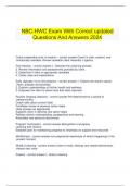 NBC-HWC Exam With Correct updated Questions And Answers 2024