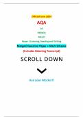 Official June 2024 AQA AS FRENCH 7651/1 Paper 1 Listening, Reading and Writing Merged Question Paper + Mark Scheme (Includes Listening Transcript)