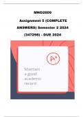 MNO2609 Assignment 5 (COMPLETE ANSWERS) Semester 2 2024 (347298) - DUE 2024 ; 100% TRUSTED Complete, trusted solutions and explanations.