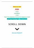 Official June 2024 AQA A-level PHILOSOPHY 7172/2 Paper 2 The metaphysics of God and the metaphysics of mind Merged Question Paper + Mark Scheme