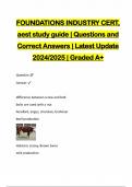 FOUNDATIONS INDUSTRY CERT, aest study guide | Questions and Correct Answers | Latest Update 2024/2025 | Graded A+