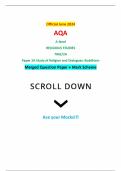 Official June 2024 AQA A-level RELIGIOUS STUDIES 7062/2A Paper 2A Study of Religion and Dialogues: Buddhism Merged Question Paper + Mark Scheme