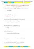 Food Safety Exam Mcdonalds Questions  and Answers